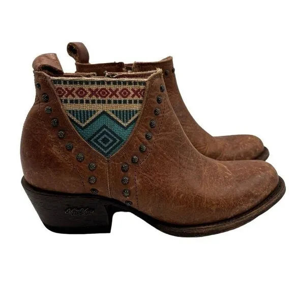 Miss Macie Bobby Jean Southwest Leather Boots Brown Size 6