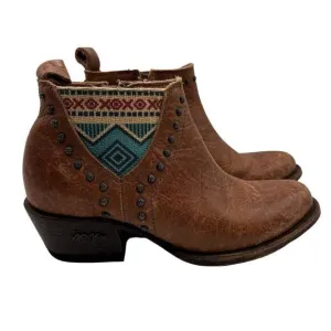 Miss Macie Bobby Jean Southwest Leather Boots Brown Size 6