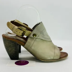 Miz Mooz Women's Vesitaire Collection Leather Slingback Peep Toe Sandals Size 39