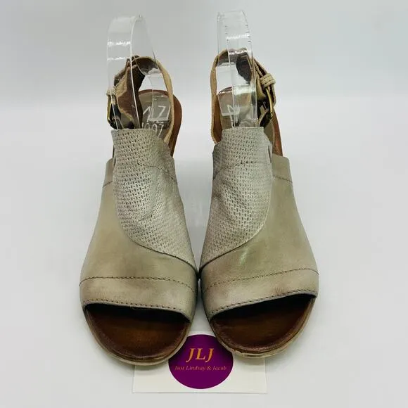 Miz Mooz Women's Vesitaire Collection Leather Slingback Peep Toe Sandals Size 39