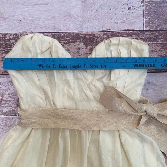 Moulinette Soeurs linen blend strapless dress 0‎