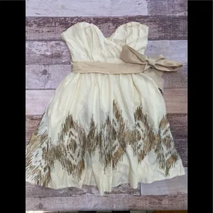 Moulinette Soeurs linen blend strapless dress 0‎