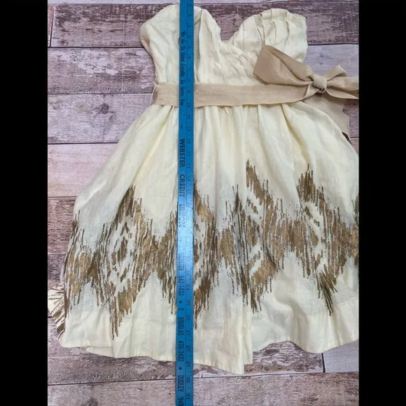 Moulinette Soeurs linen blend strapless dress 0‎