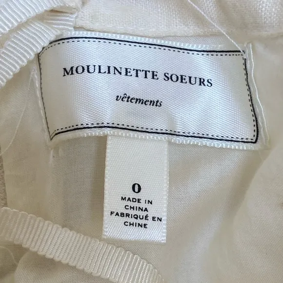 Moulinette Soeurs linen blend strapless dress 0‎