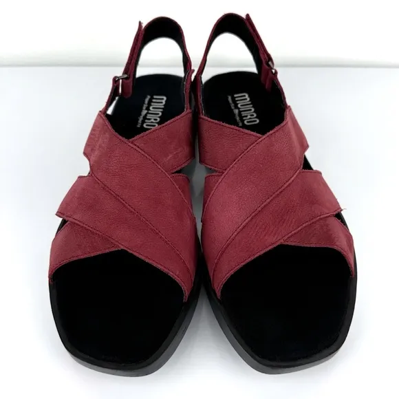 Munro Women's Micah Suede Open Toe Slingback Sandals Red Size 9.5
