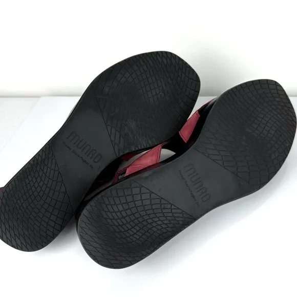 Munro Women's Micah Suede Open Toe Slingback Sandals Red Size 9.5