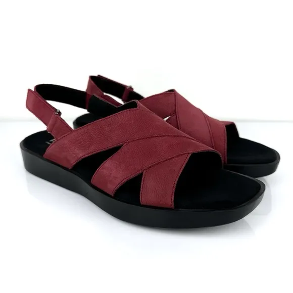 Munro Women's Micah Suede Open Toe Slingback Sandals Red Size 9.5