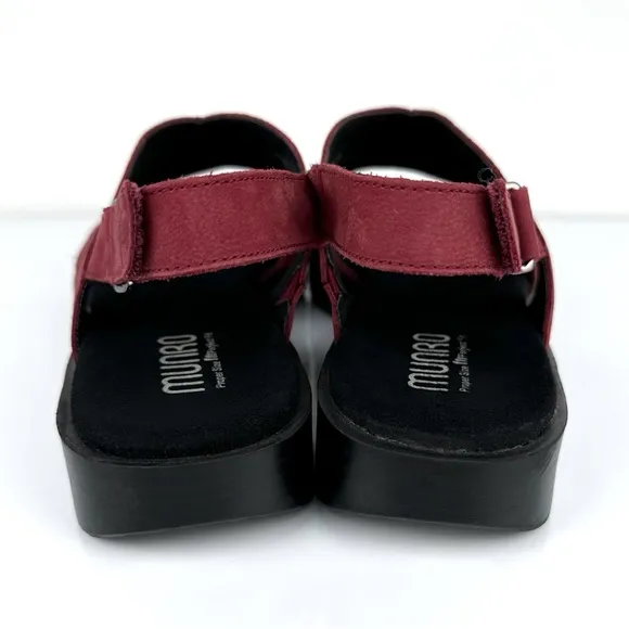 Munro Women's Micah Suede Open Toe Slingback Sandals Red Size 9.5