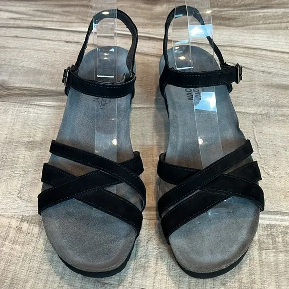 Naot Brittany cork bed black suede sandals size 41 / US 10/10.5