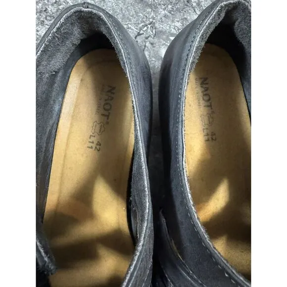 NAOT Culture Womens Comfort Low Heel Strappy Pumps Sandals Black Leather 42/11