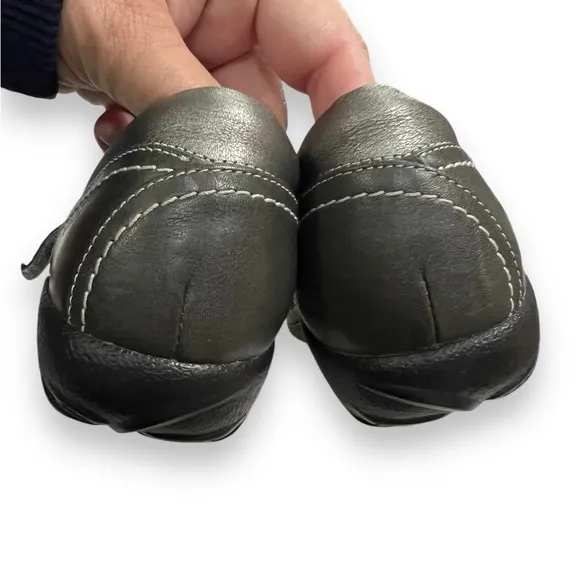 NAOT Gray Mary Jane Shoes Leather Fabric Size 10