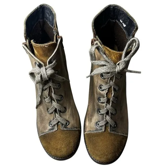 Naot Groovy Lace Up Bootie Brown Boots Size 9