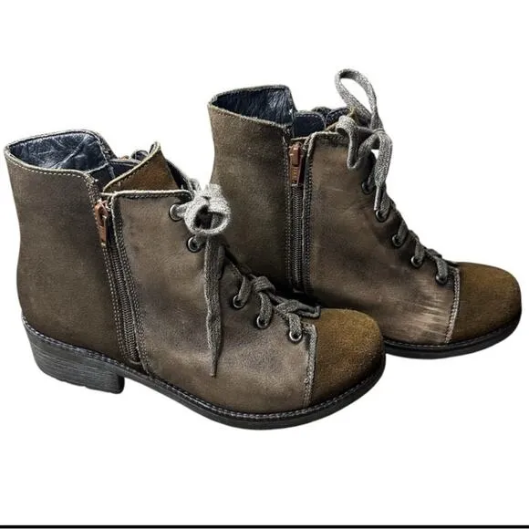 Naot Groovy Lace Up Bootie Brown Boots Size 9