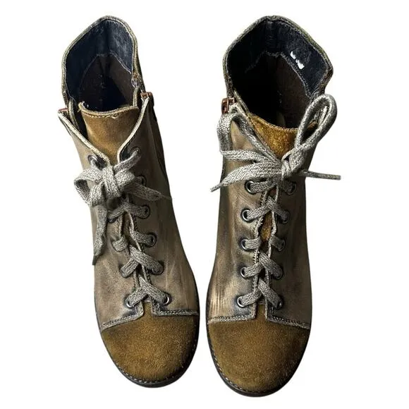 Naot Groovy Lace Up Bootie Brown Boots Size 9