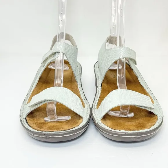 Naot Harp Leather Sandals Women's Size EU 41 US 10 Light Green Blue EXCELLENT