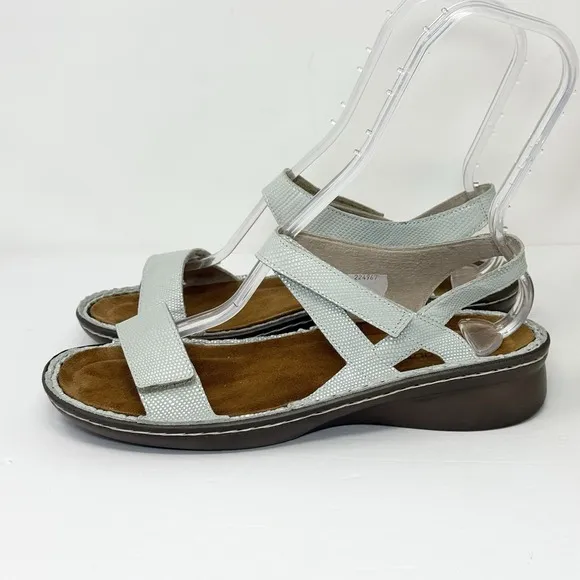 Naot Harp Leather Sandals Women's Size EU 41 US 10 Light Green Blue EXCELLENT