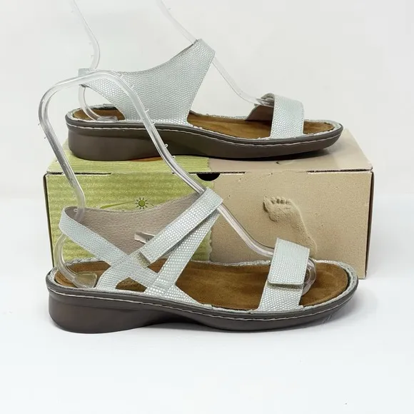 Naot Harp Leather Sandals Women's Size EU 41 US 10 Light Green Blue EXCELLENT