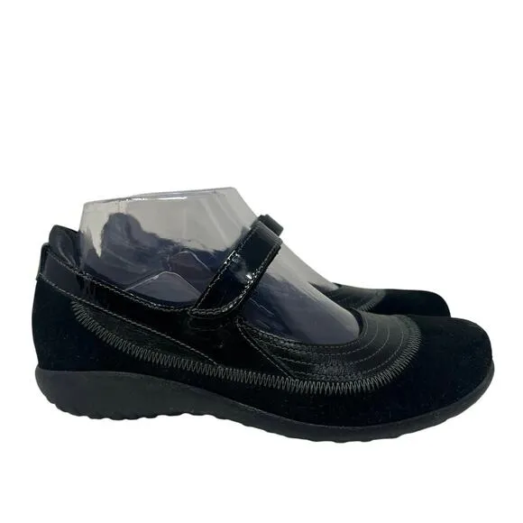 Naot Kirei Black Suede Mary Jane Comfort Shoes Size 38/7