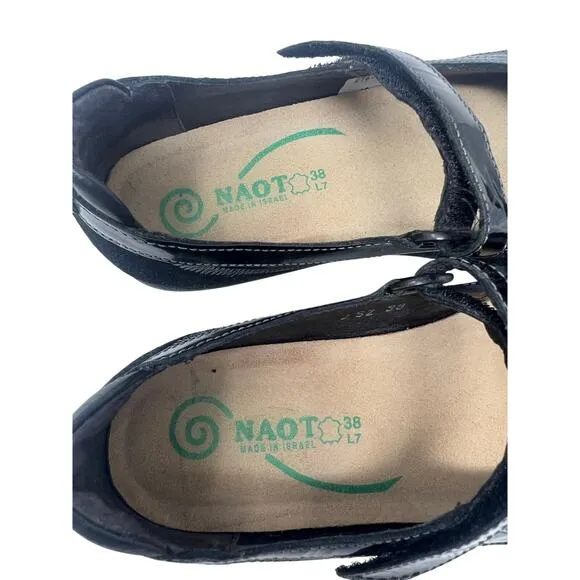 Naot Kirei Black Suede Mary Jane Comfort Shoes Size 38/7