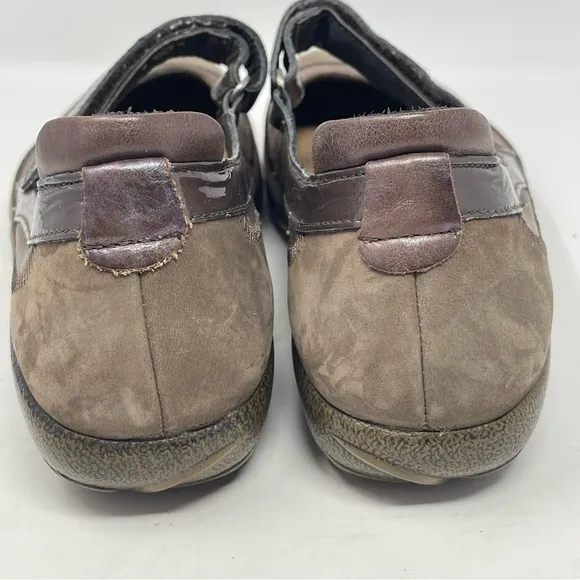 Naot Kirei Shoes Womens 11 Brown Suede Patent Leather Mary Jane Cork Comfort