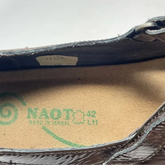Naot Kirei Shoes Womens 11 Brown Suede Patent Leather Mary Jane Cork Comfort