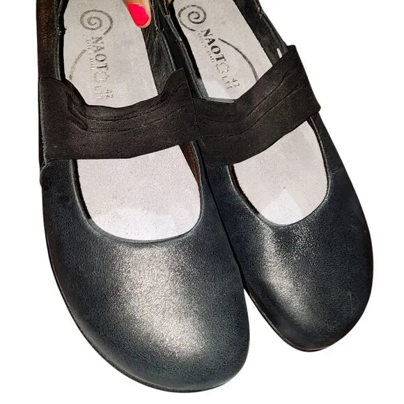 NAOT KOA 11 NWOT Charcoal Black Leather Mary Jane Casual Comfort Shoes MSRP $190
