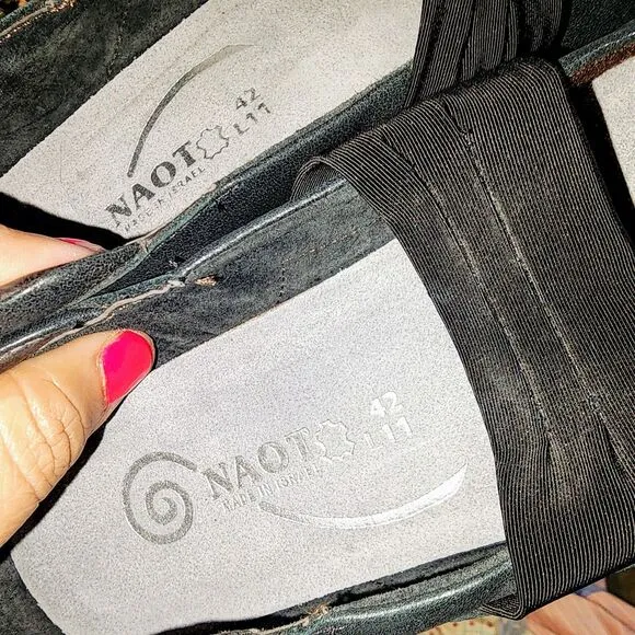 NAOT KOA 11 NWOT Charcoal Black Leather Mary Jane Casual Comfort Shoes MSRP $190
