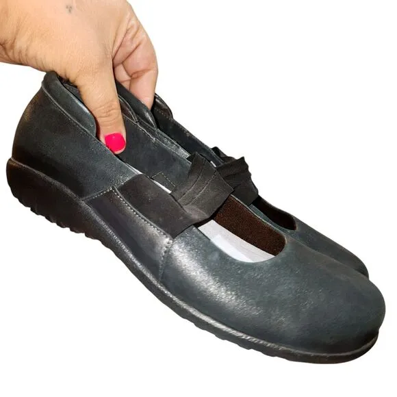NAOT KOA 11 NWOT Charcoal Black Leather Mary Jane Casual Comfort Shoes MSRP $190