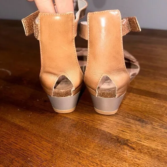 Naot Mermaid Cork Wedge Strappy Shoes Sandals