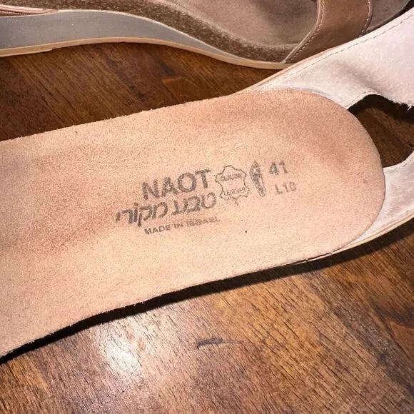 Naot Mermaid Cork Wedge Strappy Shoes Sandals
