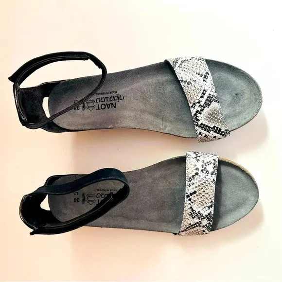 Naot Pixie Cobra Luster Wedge Sandals