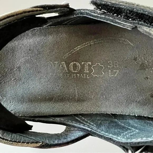 Naot Rongo Womens Metallic Sandals with Mary Jane like Closed Toe Box Size EU 38