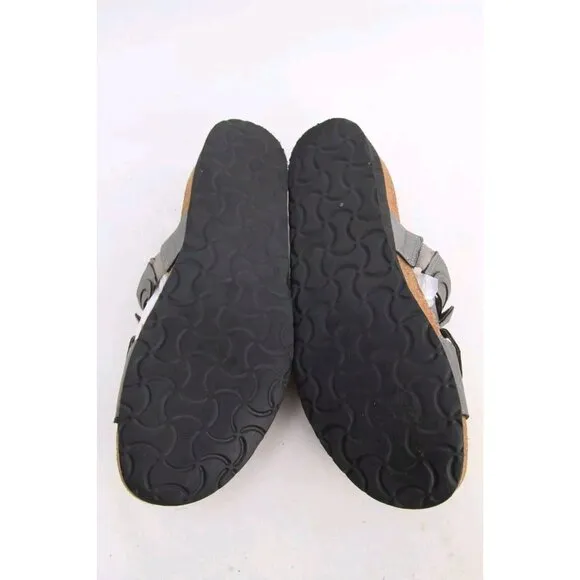 NAOT sandy Sandals Floral Leather Silver Rhinestone Slip On Women's 40 L 9