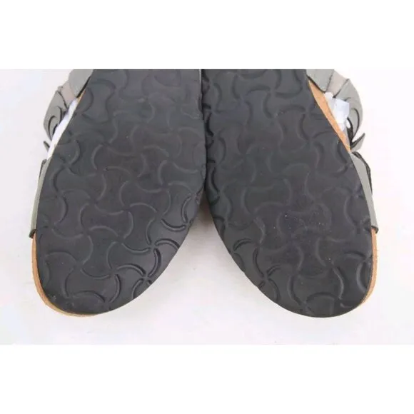NAOT sandy Sandals Floral Leather Silver Rhinestone Slip On Women's 40 L 9