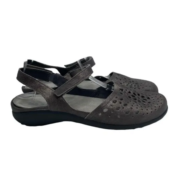 Naot Womens Arataki Leather Mary Jane Slingback Closed Toe Shoes Size 41 Gray