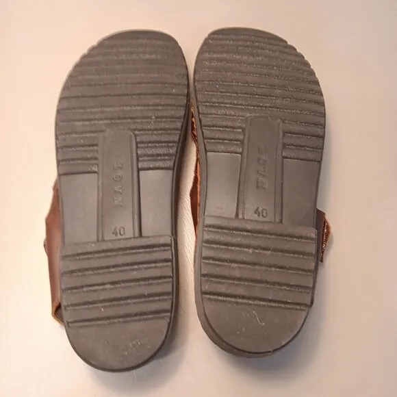 Naot women's 'Karenna' dark brown adjustable leather sandals sz 40 or sz 9 - 9.5