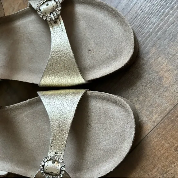 Naot Women’s Size 40 US 9-9.5 Kate Radiant Gold Leather Rhinestone Sandals