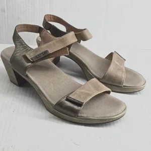 NAOT Women's Tan Leather Sandals Intact Khaki Beige/Pewter EU 39 US 8-8.5