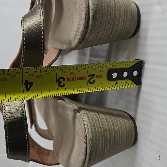 NAOT Women's Tan Leather Sandals Intact Khaki Beige/Pewter EU 39 US 8-8.5