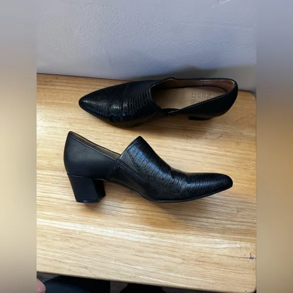 Naturalizer Shoes Heels Womens Black Caleb Slip On Faux Leather