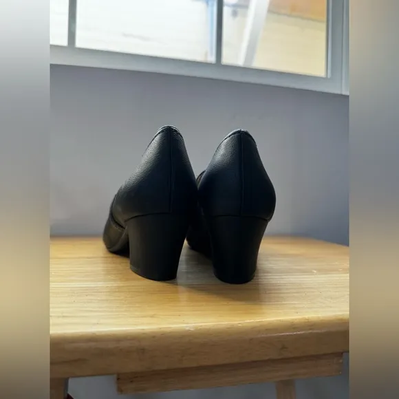 Naturalizer Shoes Heels Womens Black Caleb Slip On Faux Leather