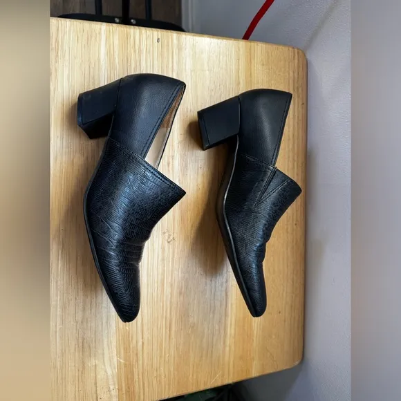 Naturalizer Shoes Heels Womens Black Caleb Slip On Faux Leather