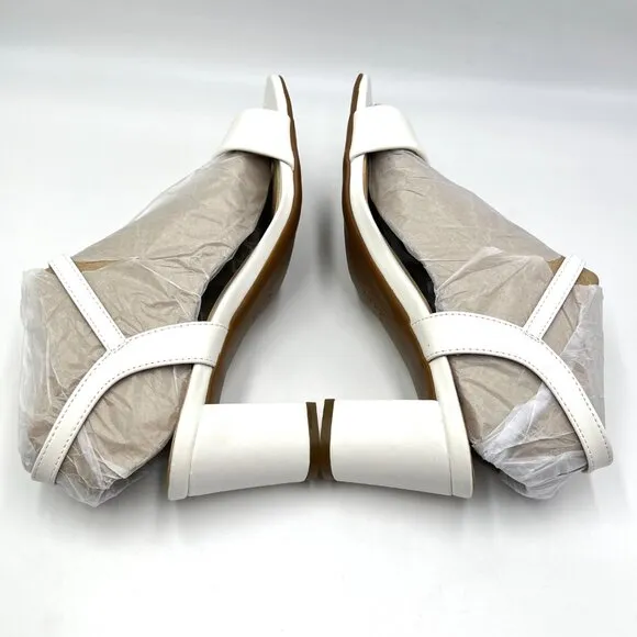 Naturalizer Womens Size 8 Bristol White Leather Heels Sandals Shoes New