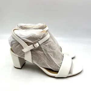 Naturalizer Womens Size 8 Bristol White Leather Heels Sandals Shoes New