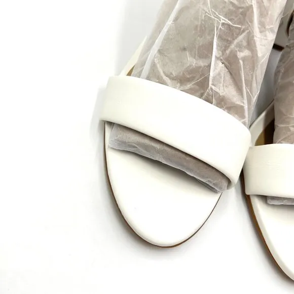 Naturalizer Womens Size 8 Bristol White Leather Heels Sandals Shoes New