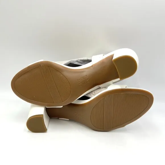 Naturalizer Womens Size 8 Bristol White Leather Heels Sandals Shoes New