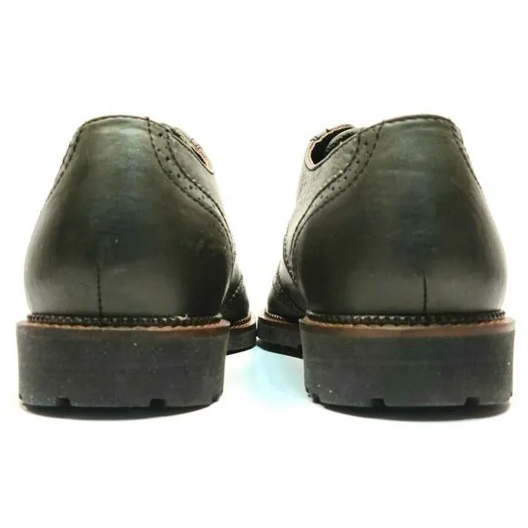 Neil M Conway Wingtip Oxford Shoes Worn Saddle Men's Size 9.5 D Black 101506 NEW