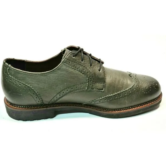 Neil M Conway Wingtip Oxford Shoes Worn Saddle Men's Size 9.5 D Black 101506 NEW