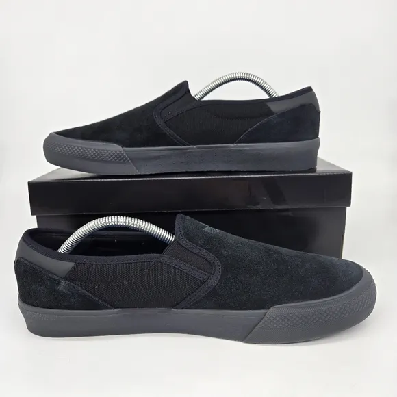 New Adidas Shmoofoil Slip-On Skateboarding Shoes 'Black Carbon' Size M9/W10