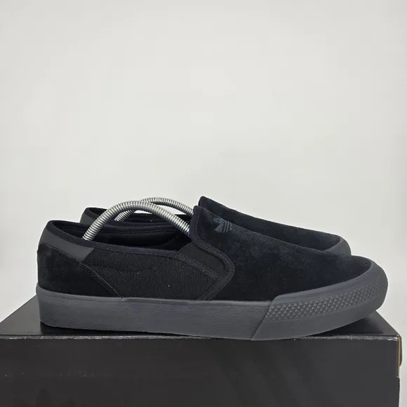 New Adidas Shmoofoil Slip-On Skateboarding Shoes 'Black Carbon' Size M9/W10